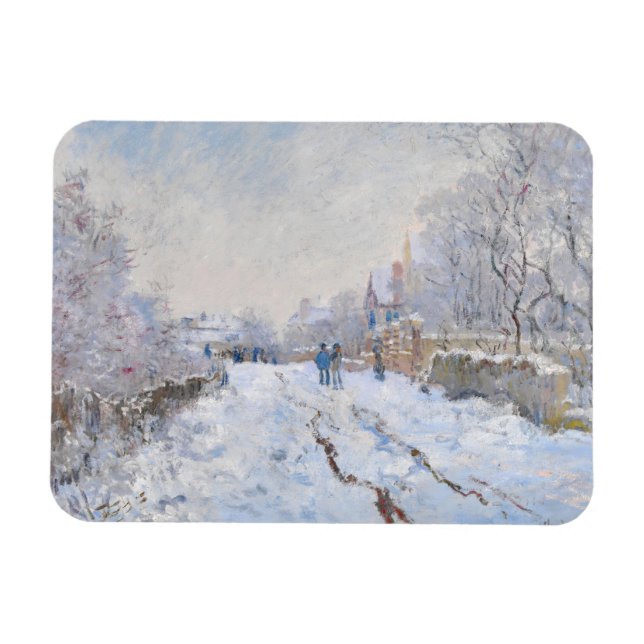 Claude Monet - Snow Scene at Argenteuil Magnet (Horizontal)