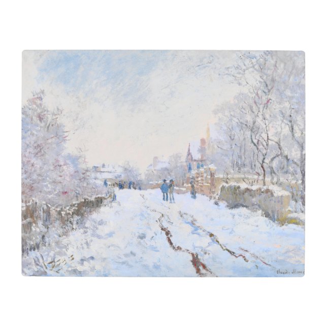 Claude Monet - Snow Scene at Argenteuil Metal Print (Front)