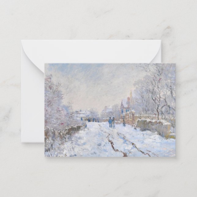 Claude Monet - Snow Scene at Argenteuil Note Card (Front)