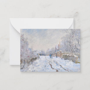 Claude Monet - Snow Scene at Argenteuil Note Card