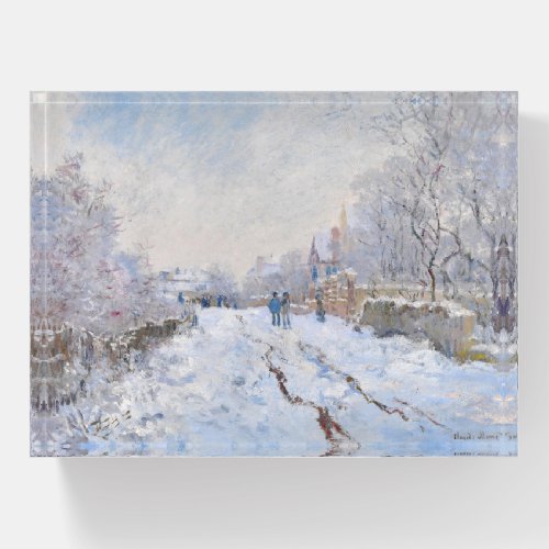 Claude Monet _ Snow Scene at Argenteuil Paperweight