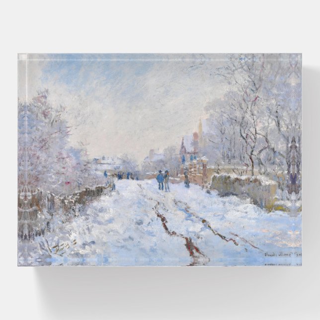 Claude Monet - Snow Scene at Argenteuil Paperweight (Front)