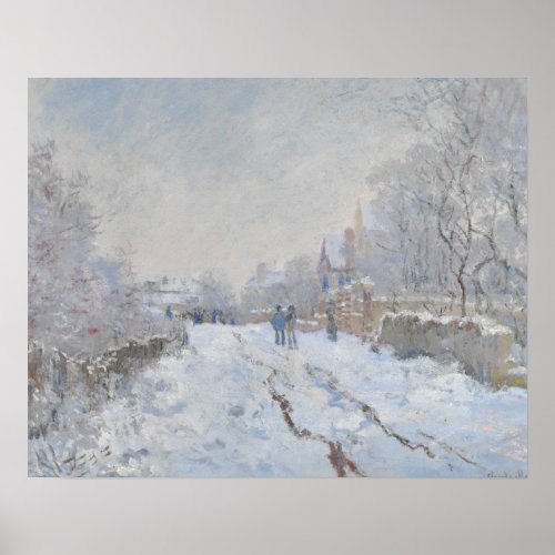 Claude Monet _ Snow Scene at Argenteuil Poster