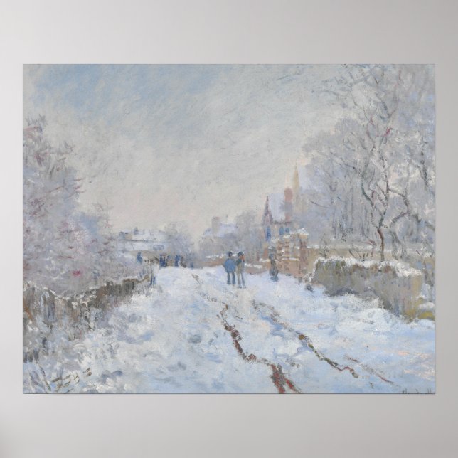 Claude Monet - Snow Scene at Argenteuil Poster (Front)