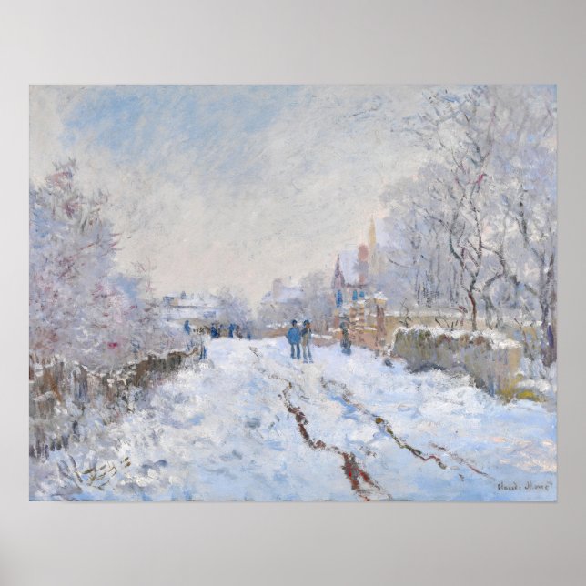Claude Monet - Snow Scene at Argenteuil Poster (Front)
