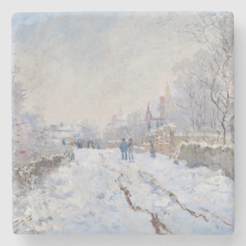 Claude Monet _ Snow Scene at Argenteuil Stone Coaster