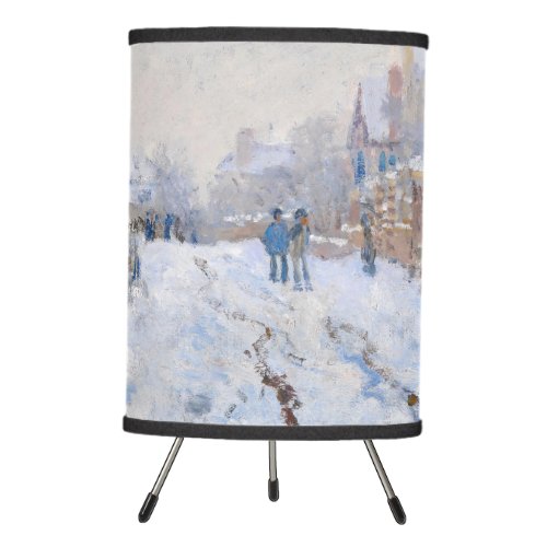 Claude Monet _ Snow Scene at Argenteuil Tripod Lamp