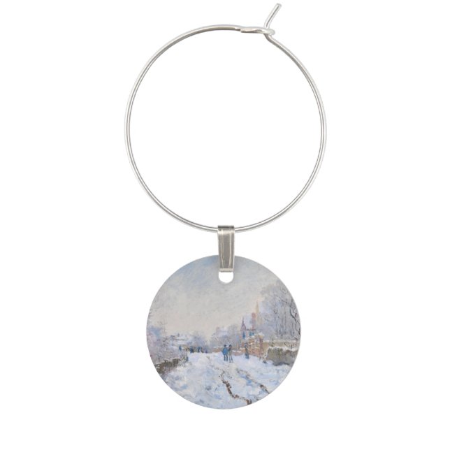 Claude Monet - Snow Scene at Argenteuil Wine Charm (Front)