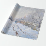 Claude Monet - Snow Scene at Argenteuil Wrapping Paper<br><div class="desc">Snow Scene at Argenteuil / Rue sous la neige,  Argenteuil - Claude Monet,  1875</div>