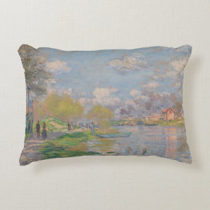 Claude Monet - Spring by the Seine Accent Pillow