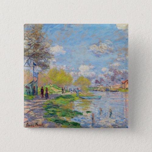 Claude Monet _ Spring by the Seine Button