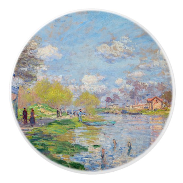 Claude Monet - Spring by the Seine Ceramic Knob (Front)