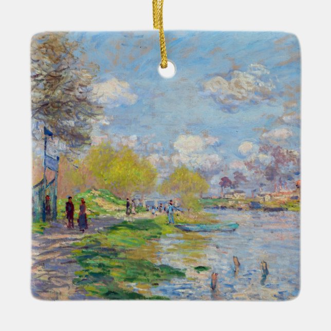 Claude Monet - Spring by the Seine Ceramic Ornament (Front)