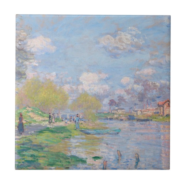 Claude Monet - Spring By The Seine Ceramic Tile (Front)