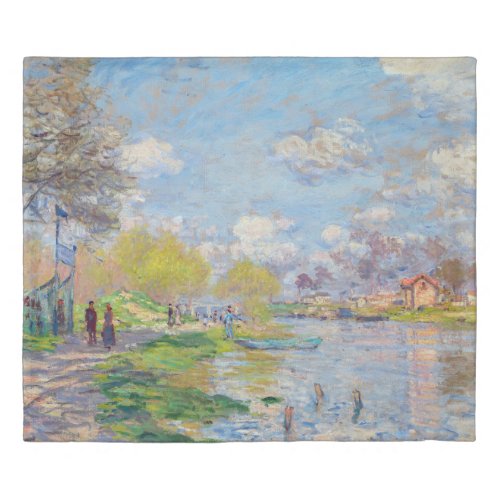 Claude Monet _ Spring by the Seine Duvet Cover