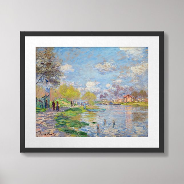 Claude Monet - Spring by the Seine Framed Art (Framed Front)