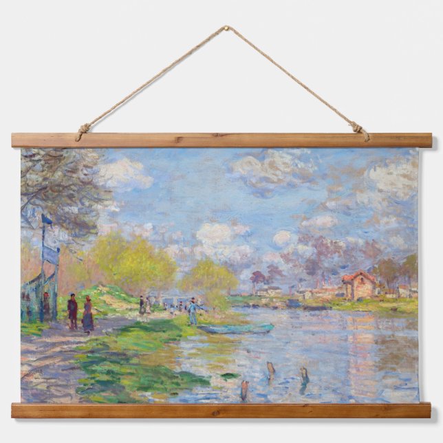 Claude Monet - Spring by the Seine Hanging Tapestry (Front)