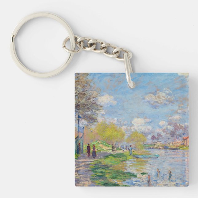 Claude Monet - Spring by the Seine Keychain (Front)