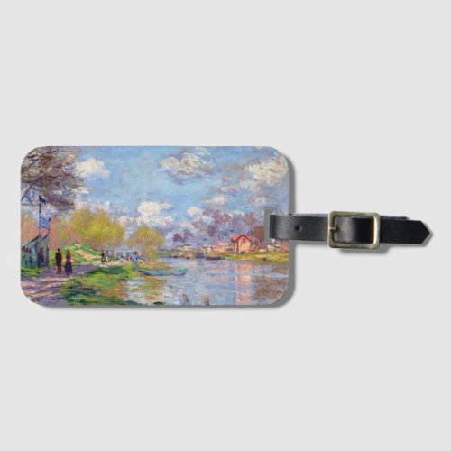 Claude Monet Spring by the Seine Luggage Tag