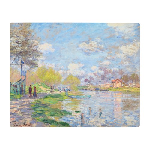 Claude Monet _ Spring by the Seine Metal Print