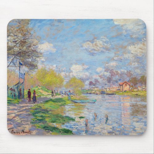 Claude Monet _ Spring by the Seine Mouse Pad