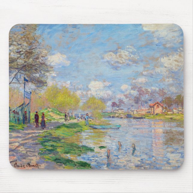 Claude Monet - Spring by the Seine Mouse Pad (Front)