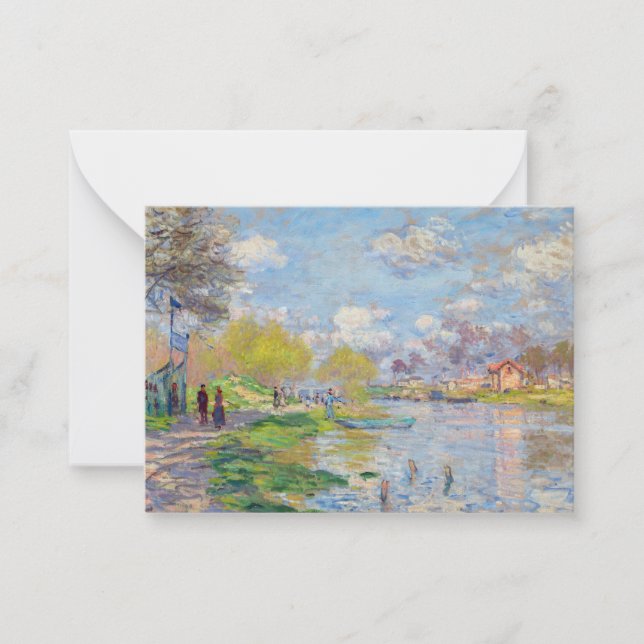 Claude Monet - Spring by the Seine Note Card (Front)