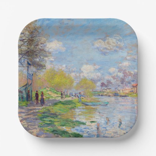 Claude Monet _ Spring by the Seine Paper Plates