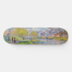 Claude Monet - Spring by the Seine Skateboard