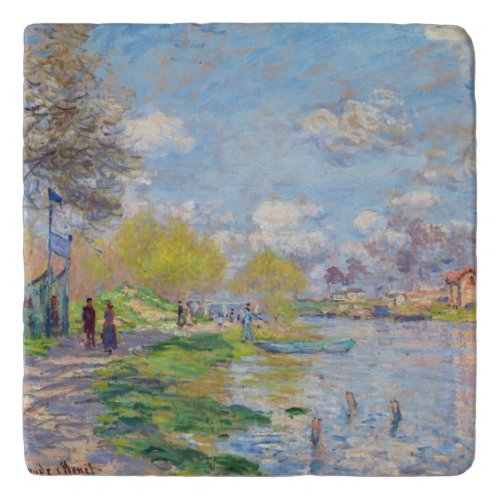 Claude Monet _ Spring by the Seine Trivet