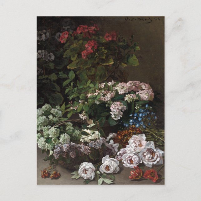 Claude Monet Spring Flowers Postcard (Front)