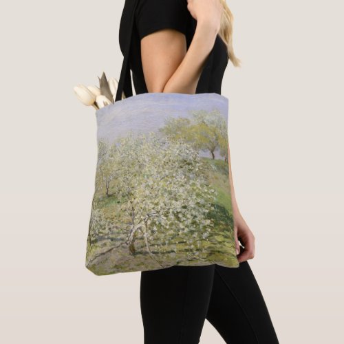 Claude Monet  Spring Fruit Trees in Bloom Tote Bag