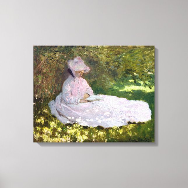 Claude Monet Springtime Impressionism Wrap Canvas Print (Front)