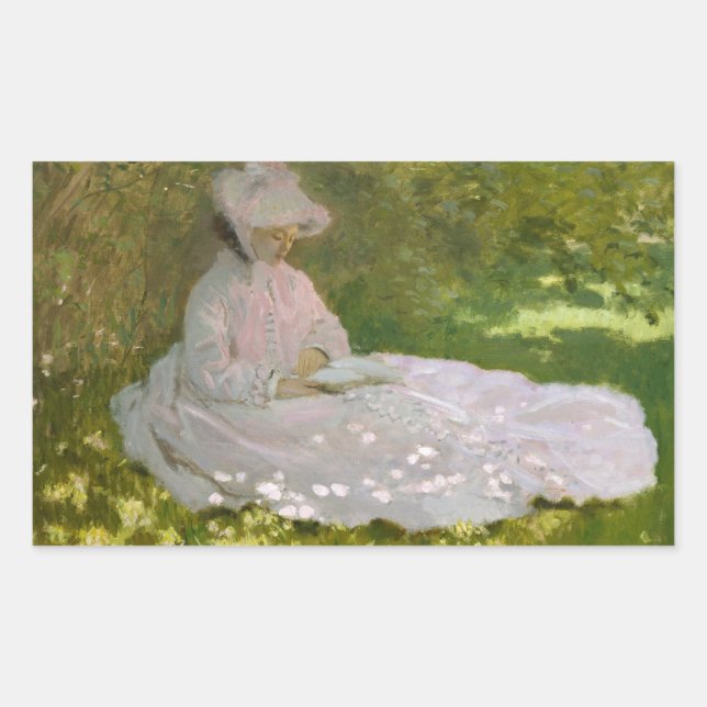 Claude Monet - Springtime Rectangular Sticker (Front)