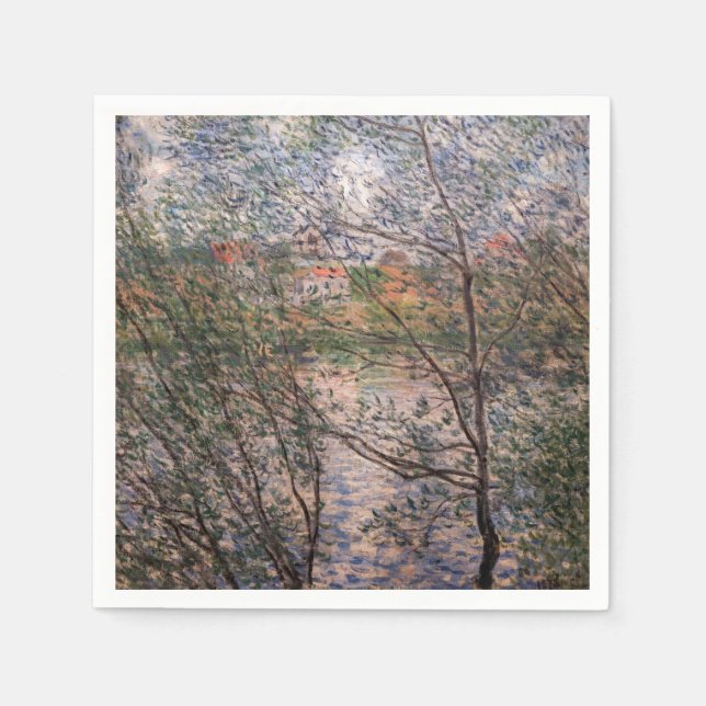 Claude Monet - Springtime through the branches Napkins (Front)