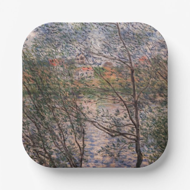 Claude Monet - Springtime through the branches Paper Plates (Front)