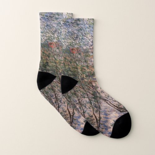 Claude Monet _ Springtime through the branches Socks