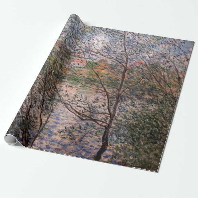 Claude Monet - Springtime through the branches Wrapping Paper (Unrolled)