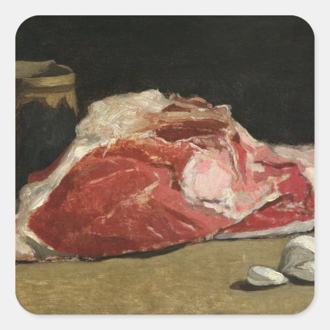 Claude Monet | Still Life, the Joint of Meat Square Sticker (Front)