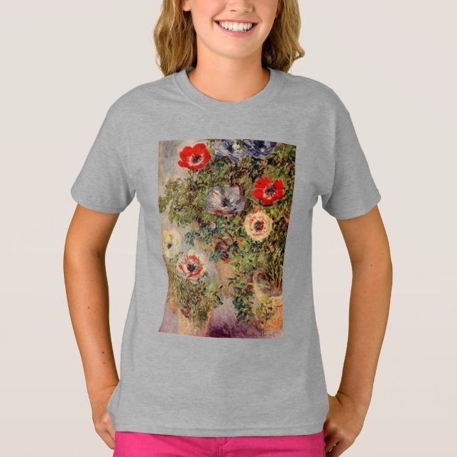 Claude Monet Still-Life with Anemone Destiny Gifts T-Shirt (Front)