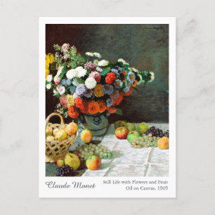 Claude Monet Still Life with Flowers and Fruit Postcard