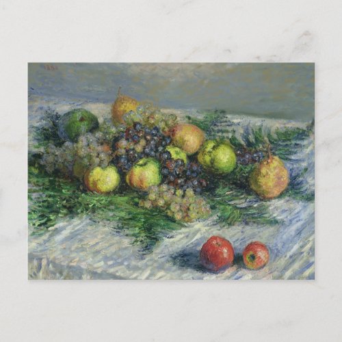 Claude Monet  Still Life with Pears and Grapes Postcard