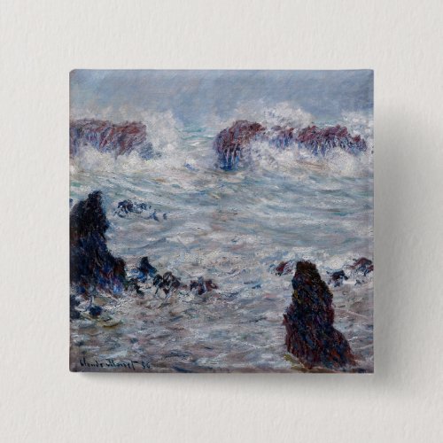 Claude Monet _ Storm off the Belle_Ile Coast Button