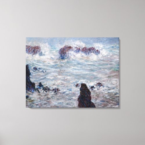 Claude Monet _ Storm off the Belle_Ile Coast Canvas Print