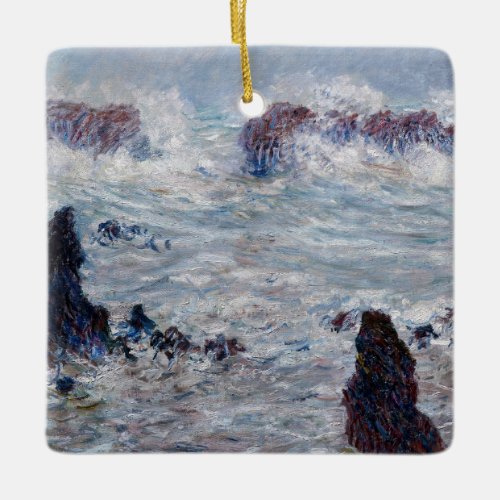 Claude Monet _ Storm off the Belle_Ile Coast Ceramic Ornament