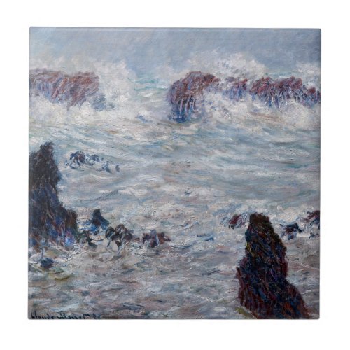 Claude Monet _ Storm off the Belle_Ile Coast Ceramic Tile