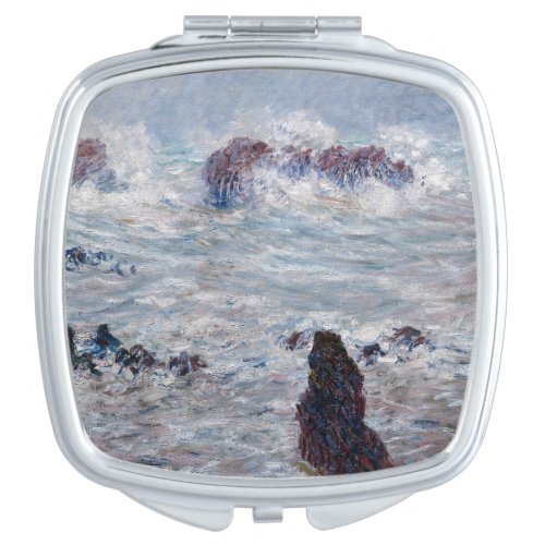 Claude Monet _ Storm off the Belle_Ile Coast Compact Mirror