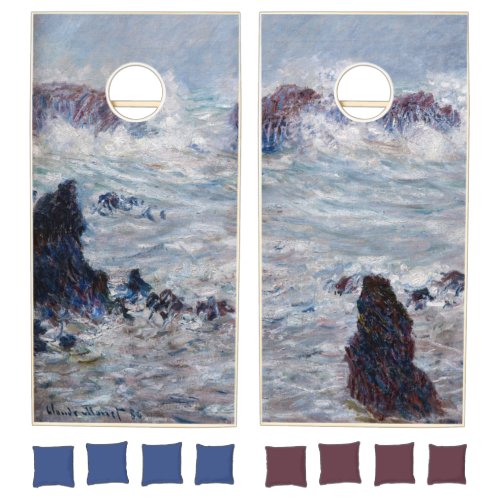Claude Monet _ Storm off the Belle_Ile Coast Cornhole Set