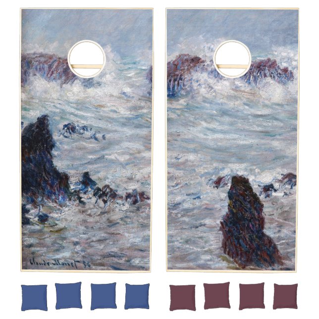 Claude Monet - Storm off the Belle-Ile Coast Cornhole Set (Set)