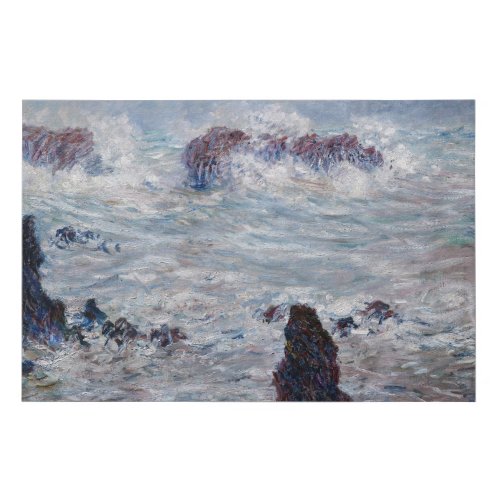 Claude Monet _ Storm off the Belle_Ile Coast Faux Canvas Print